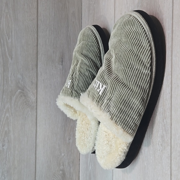 Kith Olive Green Corduroy Shearling-Lined Slip-On Slippers main image 7